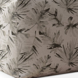 Homeroots 17" Beige Cotton Floral Pouf Cover   518459