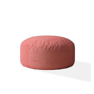 Homeroots 24" Coral Polyester Round Pouf Cover Coral  518474