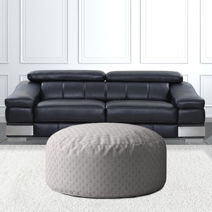 Homeroots 24" Gray Polyester Round Pouf Cover Grey  518480