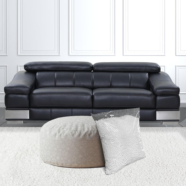 Homeroots 24" Gray Cotton Round Abstract Pouf Cover   518536