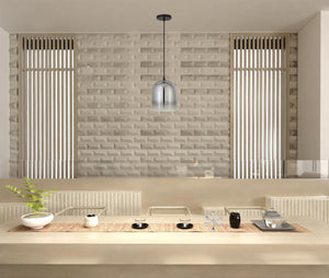 Homeroots 10" Gray Smoked Glass Dimmable Bell Shape Pendent Ceiling Light   518555