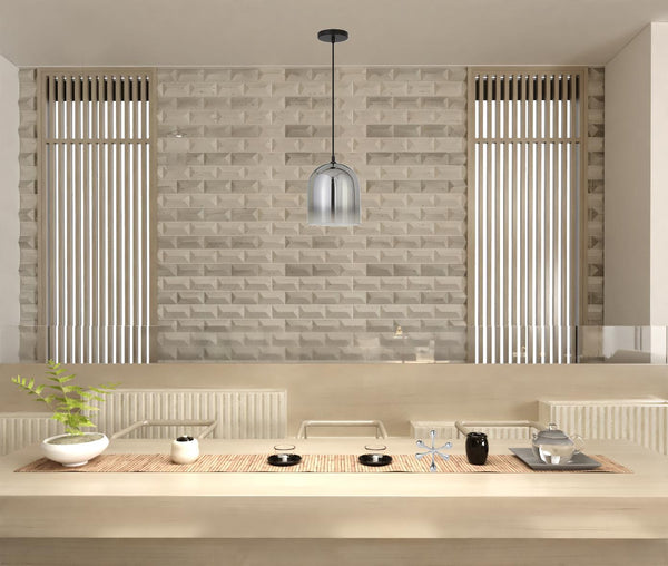 Homeroots 10" Gray Smoked Glass Dimmable Bell Shape Pendent Ceiling Light   518555