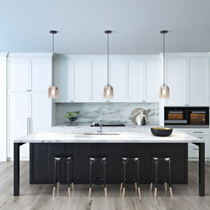 Homeroots 10" Gray Smoked Glass Dimmable Bell Shape Pendent Ceiling Light   518555