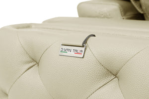 Homeroots Two Piece Indoor Beige Italian Leather Five Person Seating Set Beige  518557