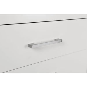 English Elm 2 Drawer MDF Nightstand with Felt-Lined Interiors, Silver Bar Pulls, Rich Wood Finish for Bedrooms Cream White B016P254531