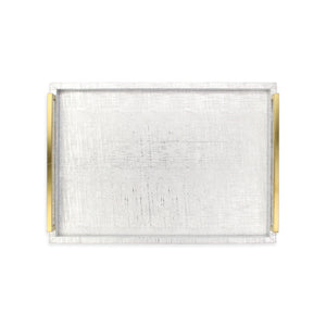 Homeroots Set Of Two Silver Wood Geometric Serving Trays With Handles   518595