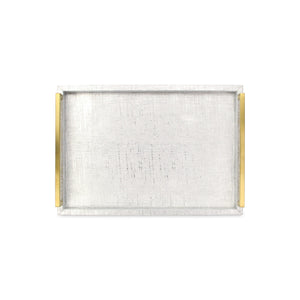 Homeroots Set Of Two Silver Wood Geometric Serving Trays With Handles   518595