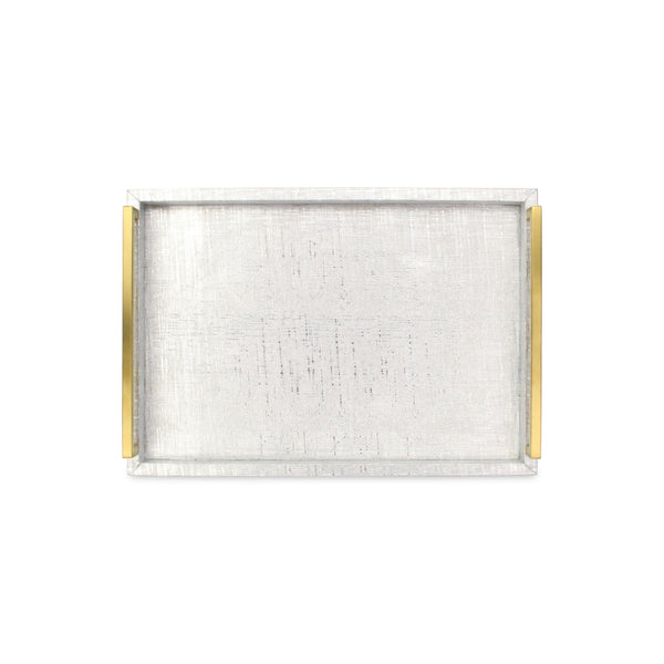 Homeroots Set Of Two Silver Wood Geometric Serving Trays With Handles   518595