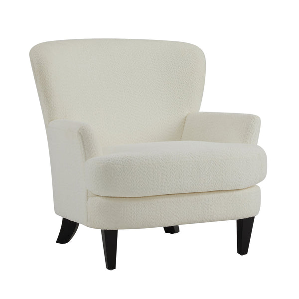 English Elm Christopher Knight Home® - Gerald Boucle Upholstered Club Chair with Tapered Birch Legs, Tonal Piping and Cozy Texture Off-White+Black 32.25 L x 27.75 W x 20.75 H N776P243710W