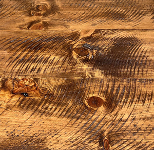 Homeroots 36" Brown And Black Square Solid Wood And Steel Pedestal Base Dining Table   518601