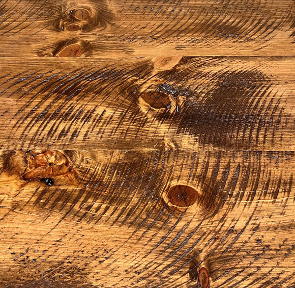 Homeroots 36" Brown And Black Square Solid Wood And Steel Pedestal Base Dining Table   518601