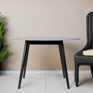 Homeroots 47" Gray Rounded Stone Outdoor Dining Table   518612