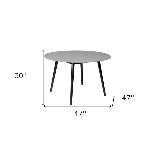Homeroots 47" Gray Rounded Stone Outdoor Dining Table   518612