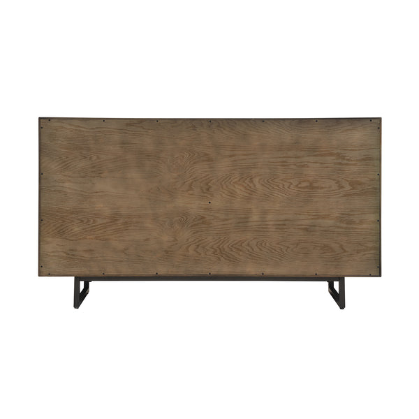 Homeroots 60" Dark Brown Solid Wood Six Drawer Double Dresser  Solid Wood 518614