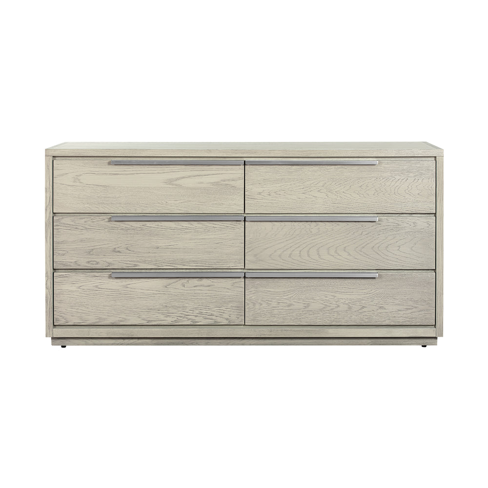 Homeroots 63" Gray Solid Wood Six Drawer Double Dresser  Solid Wood 518616