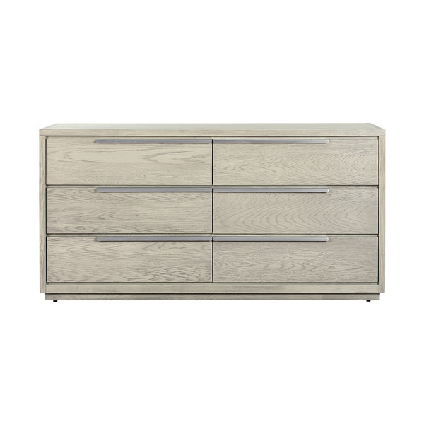 Homeroots 63" Gray Solid Wood Six Drawer Double Dresser  Solid Wood 518616