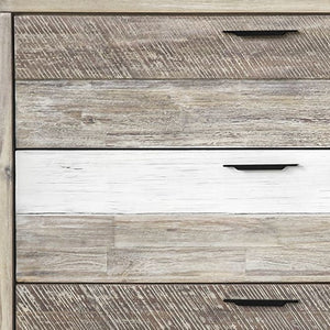 Homeroots 63" Natural And Ivory Solid Wood Six Drawer Double Dresser  Solid Wood 518617