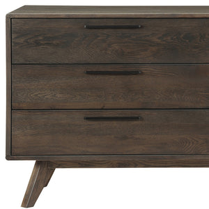 Homeroots 63" Dark Brown Solid Wood Six Drawer Double Dresser  Solid Wood 518621