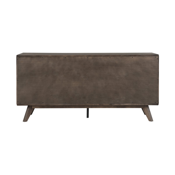 Homeroots 63" Dark Brown Solid Wood Six Drawer Double Dresser  Solid Wood 518621