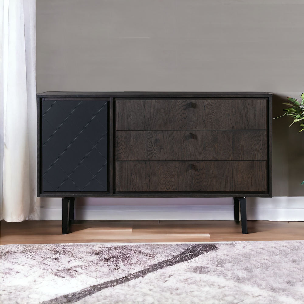 Homeroots 63" Gray Solid Wood Three Drawer Dresser  Solid Wood 518623