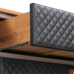 Homeroots 63" Brown And Black Solid Wood Three Drawer Double Dresser  Solid Wood 518625