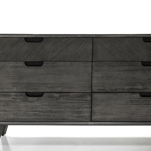Homeroots 61" Gray Solid Wood Six Drawer Double Dresser  Solid Wood 518626
