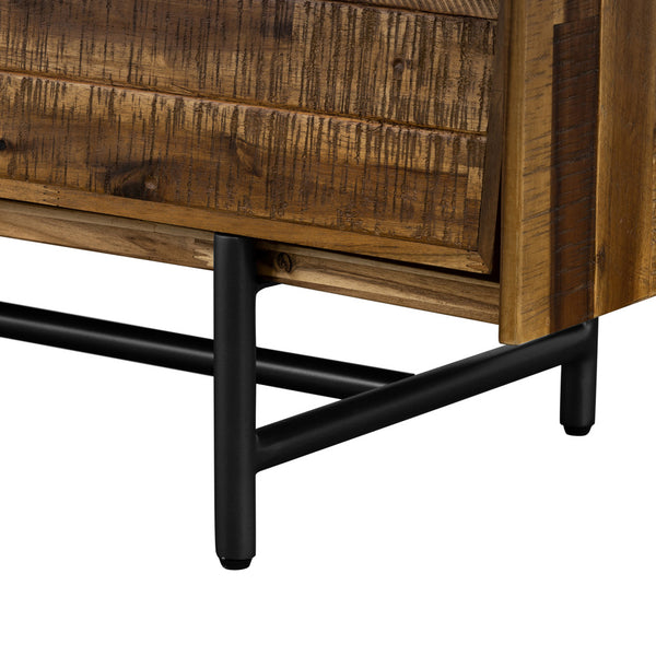 Homeroots 57" Brown And Black Solid Wood Six Drawer Double Dresser  Solid Wood 518627