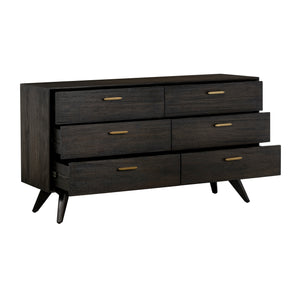 Homeroots 63" Brown Solid Wood Six Drawer Dresser  Solid Wood 518628