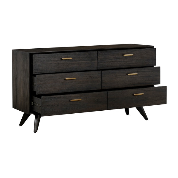 Homeroots 63" Brown Solid Wood Six Drawer Dresser  Solid Wood 518628
