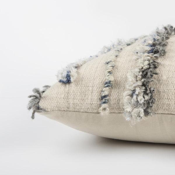 Homeroots 20x20 Natural 100% Cotton Striped Zippered Pillow   518630