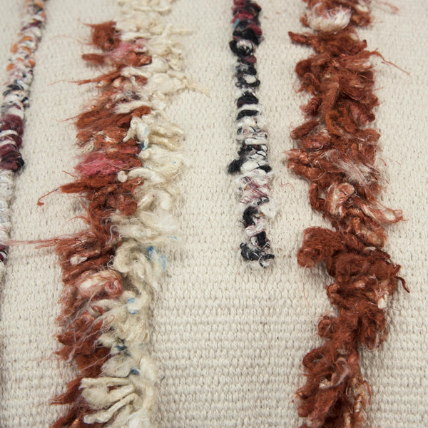 Homeroots 20x20 Natural 100% Wool Striped Zippered Pillow   518631