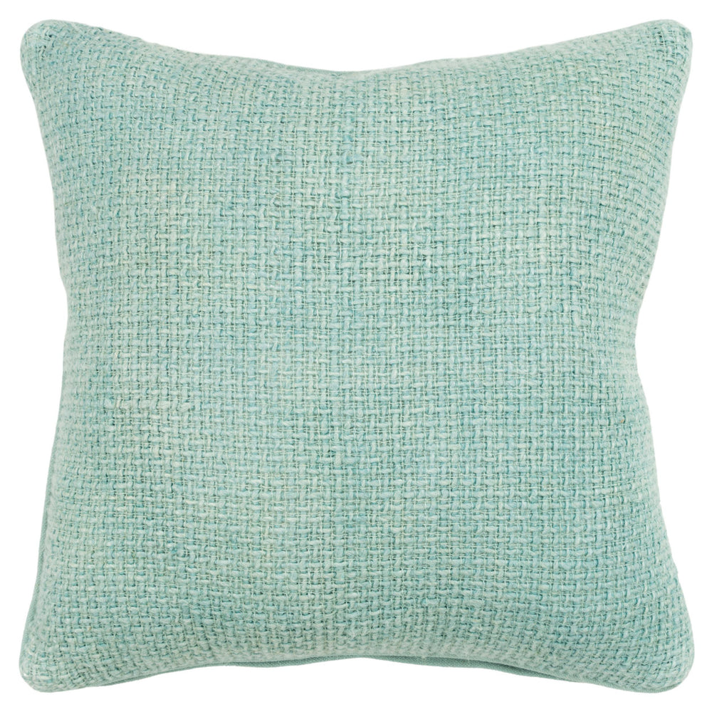 Homeroots 20" Mint Green Weave Cotton Blend Throw Pillow   518637