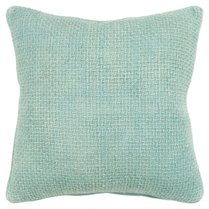 Homeroots 20" Mint Green Weave Cotton Blend Throw Pillow   518637