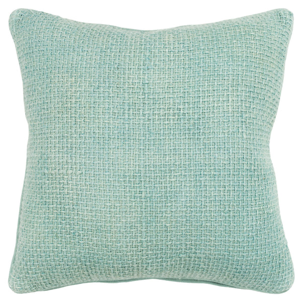 Homeroots 20" Mint Green Weave Cotton Blend Throw Pillow   518637