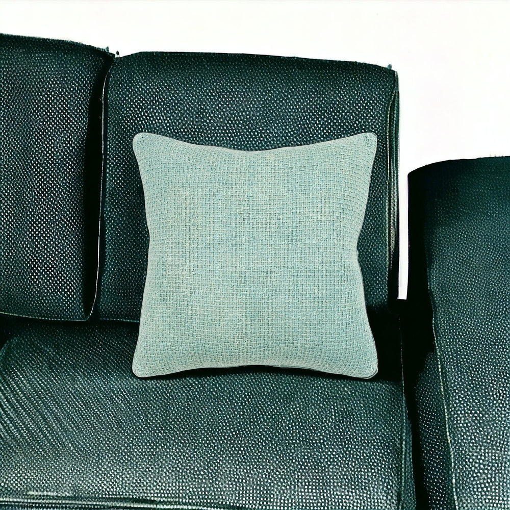 Homeroots 20" Mint Green Weave Cotton Blend Throw Pillow   518637