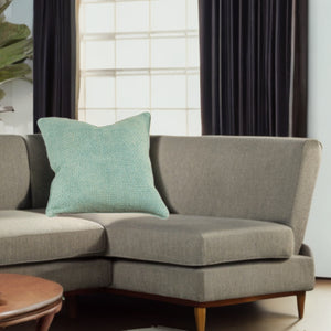 Homeroots 20" Mint Green Weave Cotton Blend Throw Pillow   518637