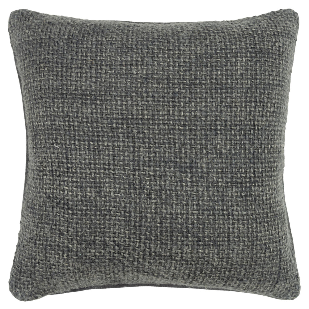Homeroots 20" Gray Weave Cotton Blend Throw Pillow   518650