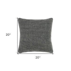 Homeroots 20" Gray Weave Cotton Blend Throw Pillow   518650
