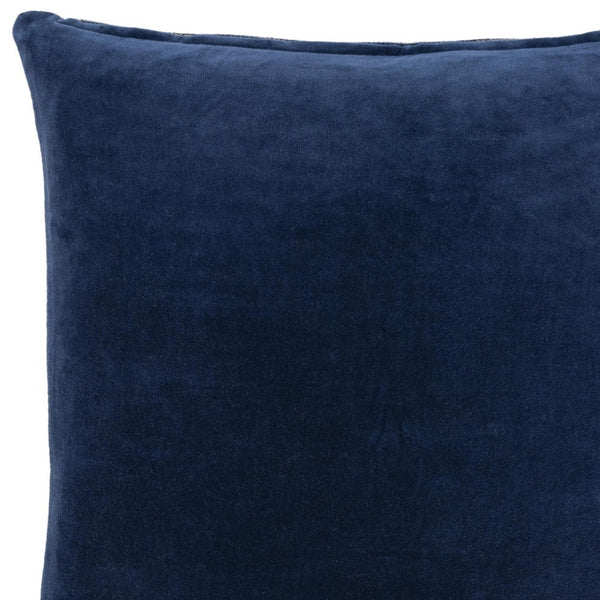 Homeroots 22" Blue Cotton Blend Throw Pillow   518695