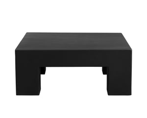 Sunpan Renley Coffee Table - Sturdy Concrete Design with Unique Texture for Modern Indoor & Outdoor Spaces Black