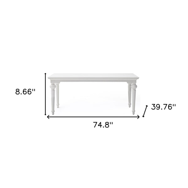 Homeroots 71" White Solid Wood Dining Table   518758