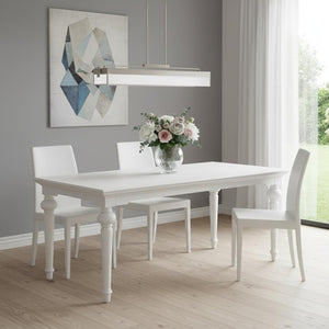 HomeRoots 71" White Solid Wood Dining Table - Elegant & Durable Design for Modern & Traditional Spaces, Seats 4! 518758