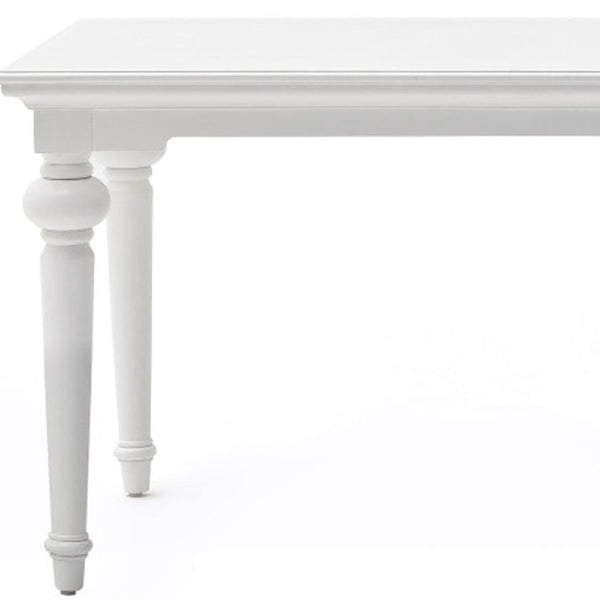 HomeRoots 71" White Solid Wood Dining Table - Elegant & Durable Design for Modern & Traditional Spaces, Seats 4! 518758