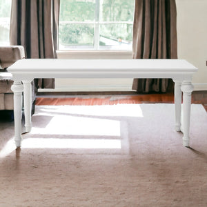 Homeroots 79" White Solid Wood Dining Table   518759