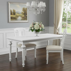 HomeRoots 79" Elegant Solid Wood Dining Table with Glossy Finish - Seats 6, Perfect for Family Gatherings! 518759