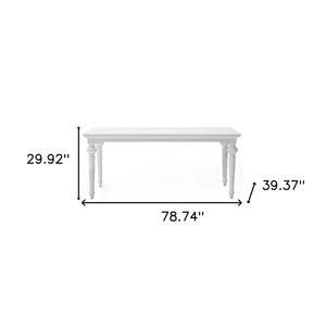 Homeroots 79" White Solid Wood Dining Table   518759