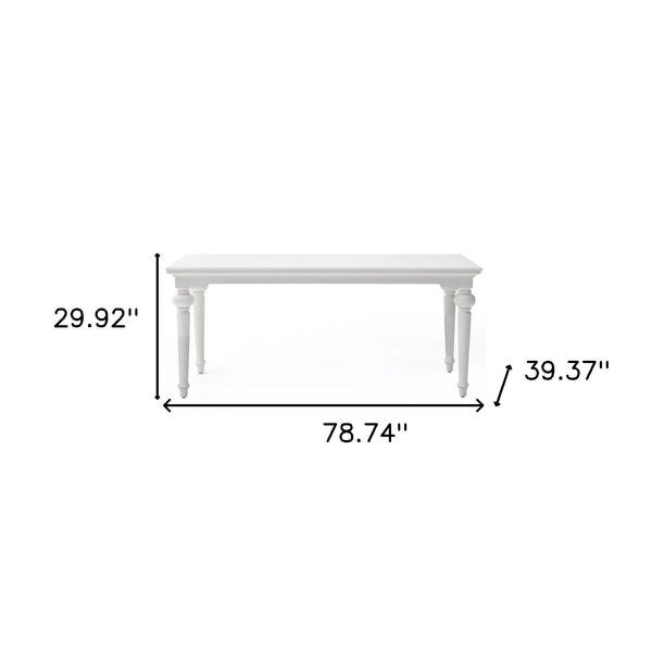 Homeroots 79" White Solid Wood Dining Table   518759