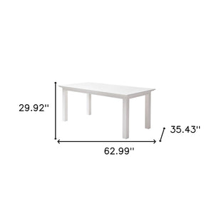 Homeroots 63" White Solid Wood Dining Table   518760