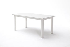 HomeRoots 71" Elegant White Wood Dining Table - Premium Mahogany, Seats 4, Modern Gloss Finish for Chic Dining 518761