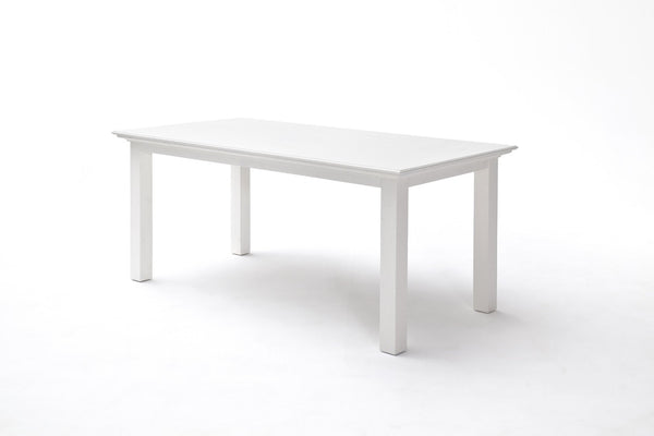 HomeRoots 71" Elegant White Wood Dining Table - Premium Mahogany, Seats 4, Modern Gloss Finish for Chic Dining 518761